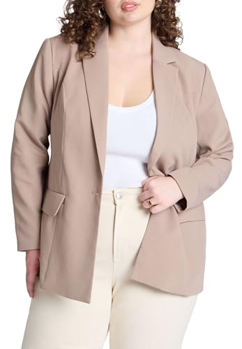 ELOQUII Women's Plus Size The Fluid Crepe Longline Blazer