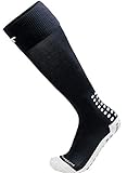 TRUSOX Cushioned Over Knee High Soccer Football Socks, No Slip with Grip Pads, 1 Pair, Medium, Black
