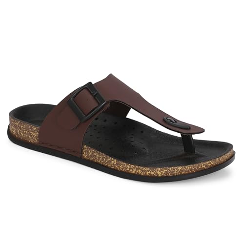 Image of ROWLANS Fashionable Men's Beach Slippers - Water-Resistant & Perfect for Travel 853 8 brown