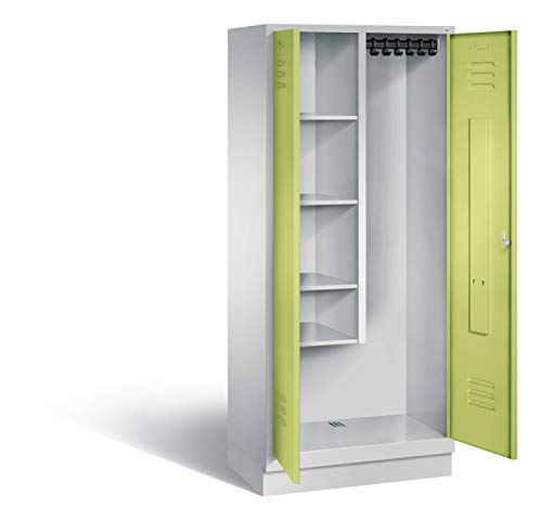 Preisvergleich Produktbild Putzmittel-Spind Classic auf Sockel, 2 Abteile, H1850xB810xT500mm