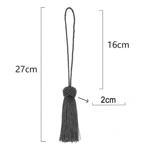 Image of BEL AVENIR 8 Pcs Elegant Polyester Key Tassel Colorful Craft Tassels Charms | Key Tassel for Christmas Tree, DIY Craft Garland Project, Wedding Home Party Decorations, Small Tassel (Charcoal)