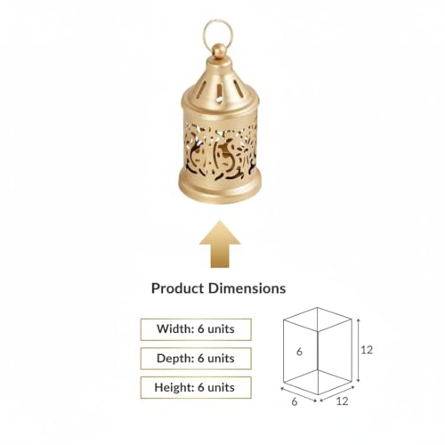 Image of Nucast Decor Metal Tealight Candle Holder Lantern, Gold, Set of 6