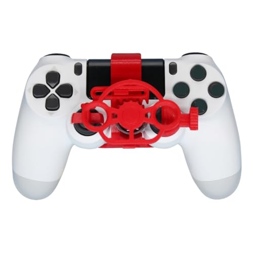 Genérico Reemplazo del Volante para PS4 el Controlador Juegos de Carreras Mini Volante Rueda de Impresión 3D Controlador Auxiliar Juego Joystick Simulador Gamepad (Red)