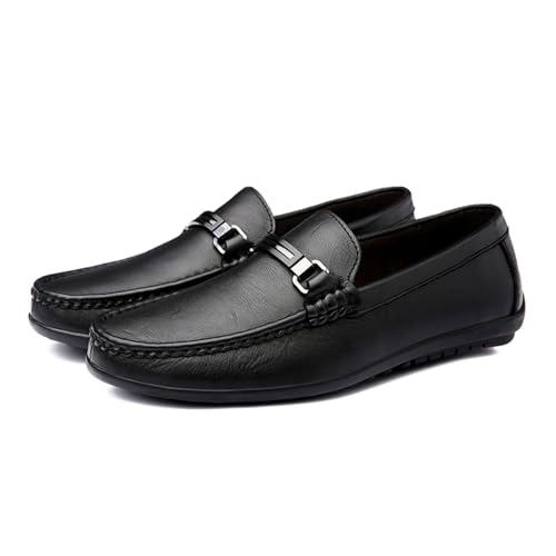 Dress Shoes for Men Luxury Men's Genuine Leather Loafers Slip-On Driving Shoes for Casual Wear