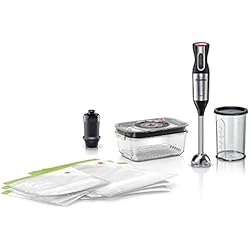 Batidora Al Vacío Amazon Bosch MS6CM61V2 - Batidora de mano ErgoMixx Style con vaso, bomba vacío, bolsa de vacío y tupper de cristal