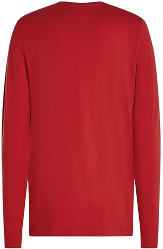 Tommy Hilfiger Camiseta de Manga Larga Hombre Stretch Slim Fit de algodón, Multicolor (Medium Red), XXL - imagen 6