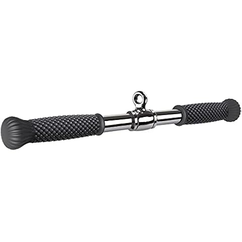 SELEWARE Rotating Straight Bar Cable Machines Attachments for Gym, Pull Down Bar Press Down Bar with Non-Slip Rubber Handle, Universal Attachment for Cable Machines, Support up to 454kg, 56cm Cover