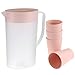 Yardwe 1. 6L Brocca di Bevande in Plastica con Tazze Juice Brocca Brocca Cucina Acqua Fredda Acqua Caraffa per Latte caffè caffè Limonata (Rosa)