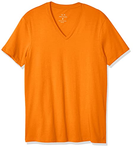 A|X ARMANI EXCHANGE mens Short Sleeve Pima Cotton Jersey V-neck T-shirt T Shirt, Oriole, Small US
