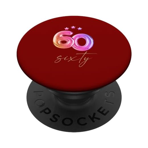 Cumpleaños De 60 Años Número Sexagésimo Globo 60 Cumpleaños PopSockets PopGrip Intercambiable