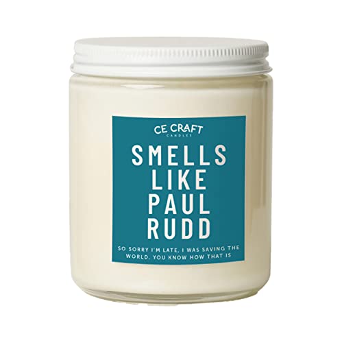 CE Craft - Smells Like Paul Rudd Scented Candle – Iced Vanilla Woods Scent – Gift for Her, Girlfriend Gift, Celebrity Prayer Candle