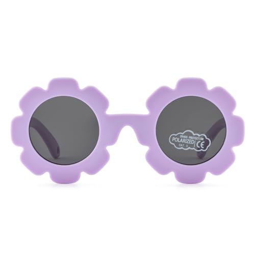 Baby Polarizrd Sunglasses with Strap Flexible Bendable Sun Flower Glasses for Newborn Infant Age 0-24 Months2
