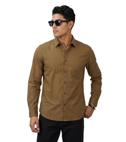 Image of Amazon Brand - INKAST Men Solid Cotton Shirt | Casual Wear | Basic Essential Plain Everyday & Office Wear | Full Sleeve | Regular Fit
