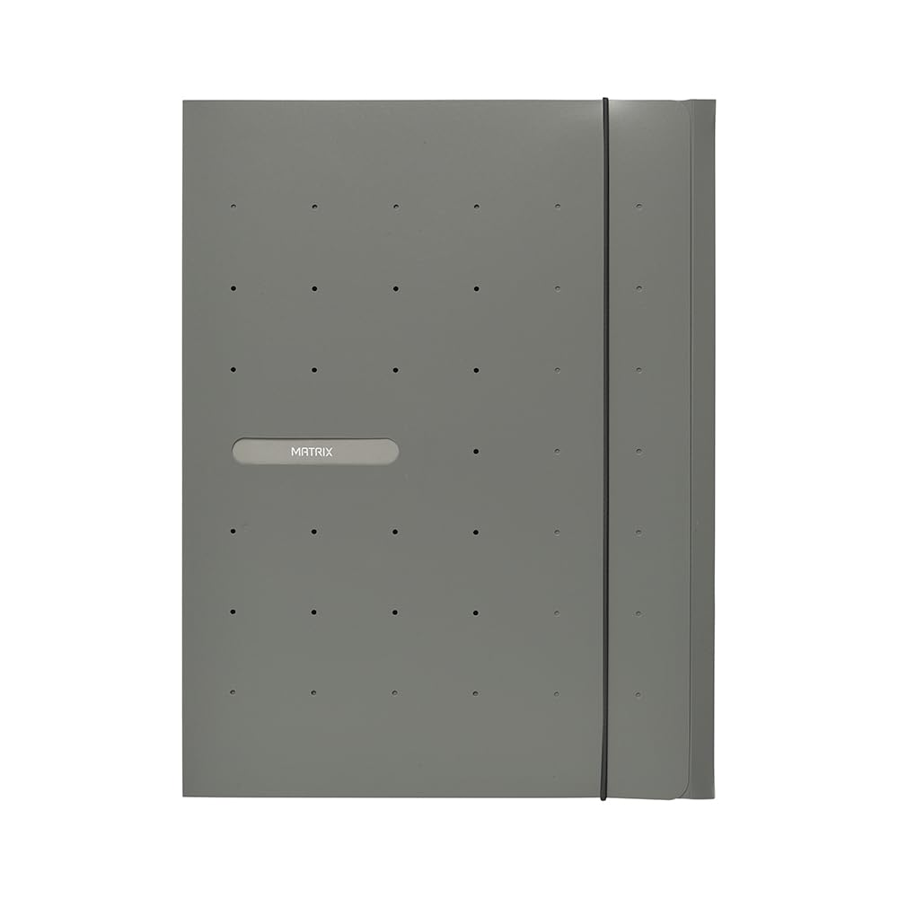 Favorit 400101762 Folder 3 Flaps with Elastic Matrix Internal Format 24 x 33 cm Spine 0-1, Grey