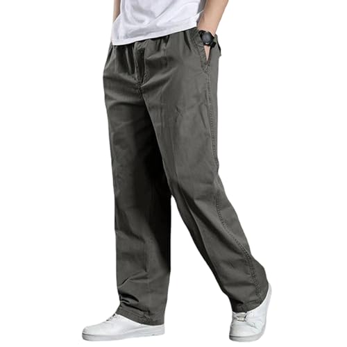 Pantalon cargo droit ample homme avec cordon de serrage et multipoches