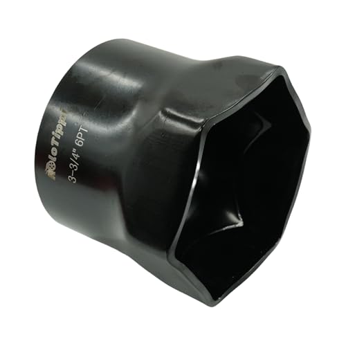 Image of 3-3 /4-Inch 6 Point Wheel Bearing Locknut Socket, 3 /4-Inch Drive, for Axle Nut Socket, Remove and Install Wheel Bearing Nuts, Carbon Steel, Powder-Coated (3-3 /4 inch 6PT, 3 /4 inch Drive)
