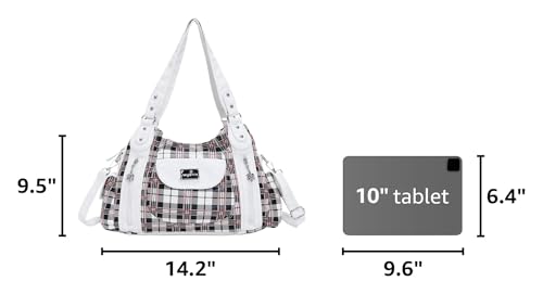 Image of Angel Kiss Purses for Women, Large Shoulder Bag Hobo Tote Purse Mutipocket Faux Leather Satchel Hobo Purse