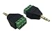 Cerrxian 3.5mm 3 Pole Stereo Audio Video Male to 3 Screw Terminal Female Double Track Headphone Balum Converter Adapter (2-Pack)