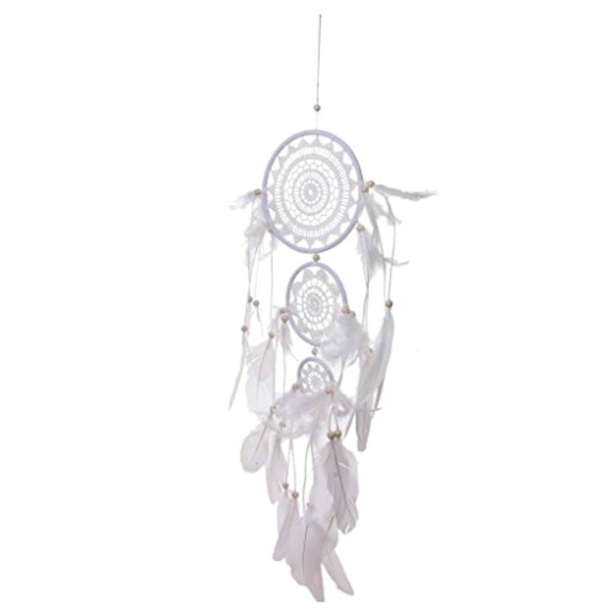 3 Circles Dream Catcher with Feathers Wall Hanging Decoration