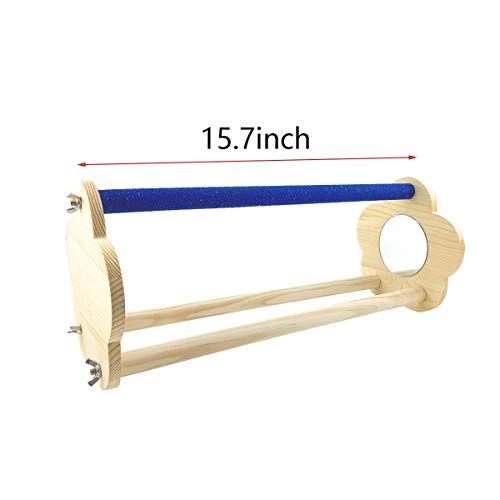 Image of Chicken Perch for Chicks Chicken Roosting Bar Wood Stand Coop Toy with Mirrors Chick Stand Trainning Perch Toy