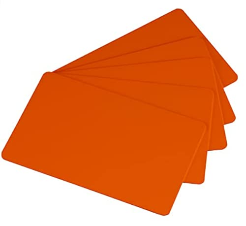 Image of Pack of 100 Orange CR80 PVC Cards | 30 mil by easyIDea