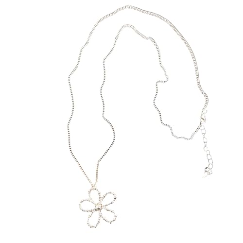 Collier cœur en argent avec longue chaîne style coréen pour femme