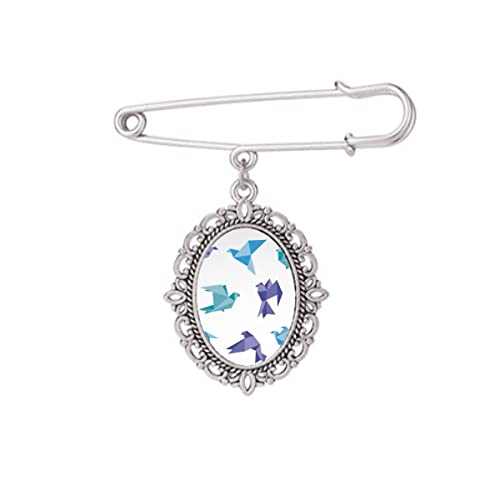 Broche pigeon colorée taille M accessoire vêtement chemise