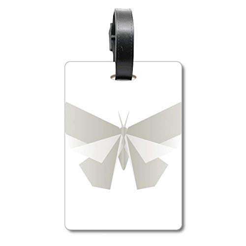 Étiquette valise papillon blanc : accessoire de bagagerie chic