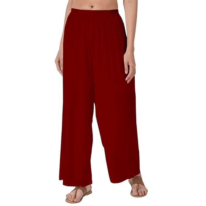 Image of Ultra Soft Premium Rayon Cotton Palazzo for Women and Girls, Regular Size, 15 Colours, Available in L, XL, 2XL, 3XL