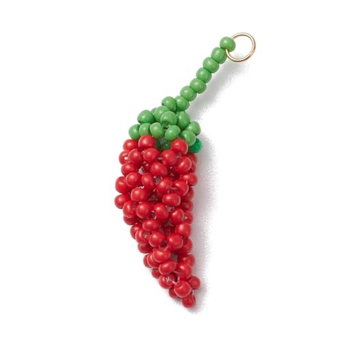 DanLingJewelry 10 pingentes de pimenta picante feitos à mão com sementes de pimenta pequenos pingent