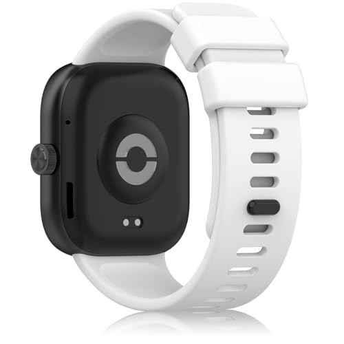 Pheant Sportarmband compatibel met Xiaomi Redmi Watch 4, siliconen reservearmband voor dames en heren, wit