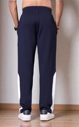 Image of Flapfit Men's Solid Pattern Spandex Track Pant with Ankle Length Drawstring Closure Type and Loose Fit Jogger Style