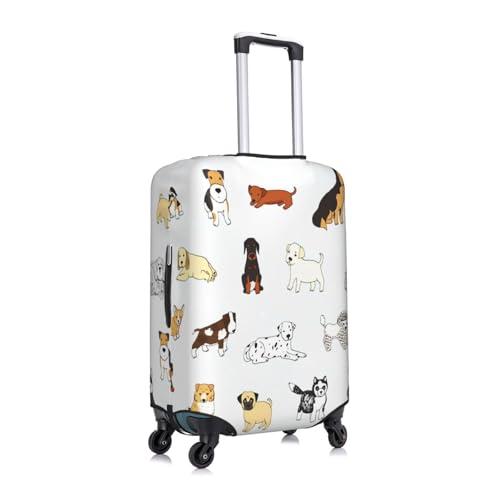 Cartoon Doodle Puppy Dog Luggage Cover for Suitcase, Suitcase Cover Protector Fit 25-28 Inch Luggage Travel Accessories, L3