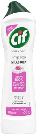 Cif Cremoso Multiuso Limpeza Milagrosa Floral Rosas e Jasmim 450m...