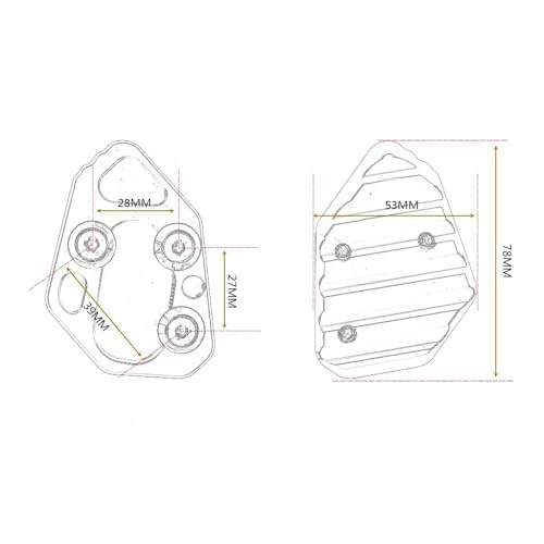 Agrandisseur la plaque de béquille latérale moto F800ST extension support