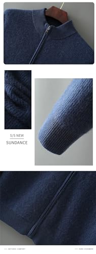 Men Cardigan Thickened Sweater Men's Long Sleeve Cardigan Semi-High Collar Zipper Business Knitted Sweater2