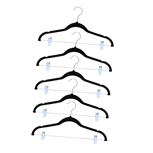 KOMBIUDA 5pcs Simple Hanger Clip Hanger Practical Hanger Clothes Hangers Hanger Non-Slip Hanger Skirt Clothes Hangers Coat Hangers Hanger with Clip Hanger Cloth Black