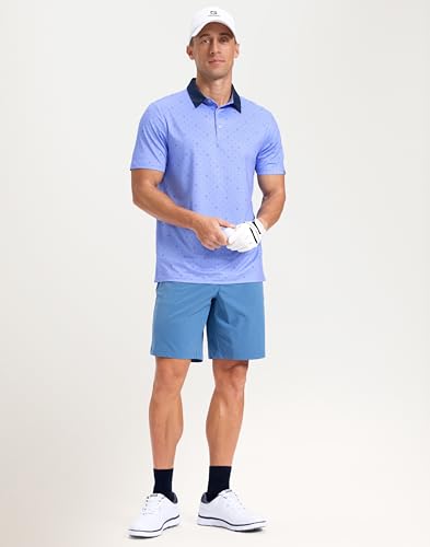 Image of Men's Golf Polo Shirts Dry Fit Performance Moisture Wicking Casual Print Golf Shirts for Men Breathable
