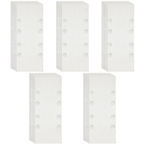 MORLARCO オービルサンダー ペーパー 60番 20枚セット サンディングペーパー 93X228mm サンダー ペーパー クランプ式 電動サンダー用サンドペーパー 吸塵8穴付 塗装仕上げのサンディング 金属磨き 木工DIY作業に 詰まり防止紙やすり
