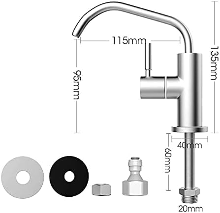 Grifo con Filtro de Agua Potable para Fregadero de Cocina, Giratorio 360°, Sistema de ósmosis inversa, purificador de Agua para Fregadero, Acabado Cepillado, fácil instalación.