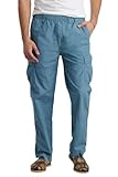 Unionbay Men's Xander Elastic Waist Slacker Cargo Pant, Tidal Wave