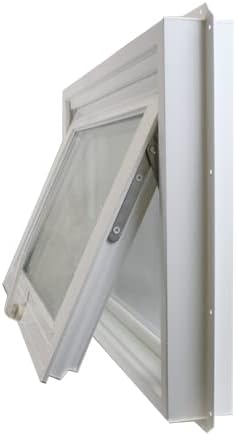 Shed Windows and More 48" x 16" Inward Opening Awning Windows Tempered Low-E Glass White Vinyl Frame Casement Window