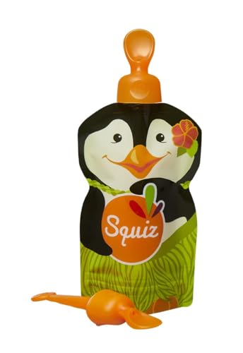 Image of SQUIZ - 2-in-1 Universal Spoon - 1 Twist-on Food Pouch Spoon + 1 Handle - Made from 100% Recyclable Plant-Based Material - Compatible with All Types of Reusable Pouches
