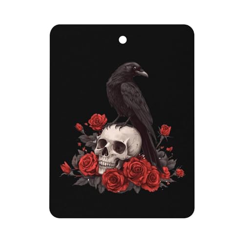 Skull Rose Crow Car Air Freshener Hanging Aromatherapy Tablets for Car Accessories Square