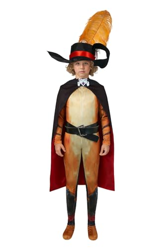 Disfarce de gato com botas, chapéu de cosplay, capa com cinto, acessórios, botas, capa para Halloween, Gato