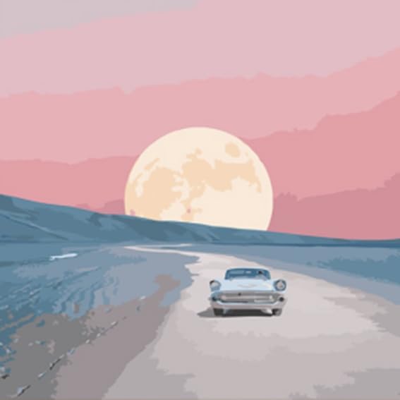 CRAFT MATE DIY Framed Paint by Numbers Canvas Art and Craft Kit for Adults and Kids | Roadtrippin Acrylic Mini Painting Hobby Kit | 8 Inch X 8 Inch