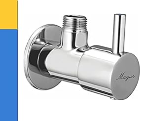 MAYUR CICH ,Brass Angle Valve (SUPER HEAVY DUTY) High Flow with Wall Flange (CHROME FINISH) for Health Faucet, Geyser, Basin Mixer Tap, Kitchen Sink Tap, Wall Mixer (FLARO)