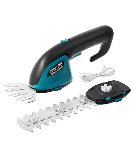 KIESBOHR 2-in-1 Akku Gartenschere 7.2V für Rasen & Hecke, CSL201 kleine Grasschere und Heckenschere mit Integrierter 2000mAh Akku, 10cm Grasmesser, 17cm Strauchtrimmer and Typ C Kabel KIESBOHR 2-in-1 Akku Gartenschere 7.2V für Rasen & Hecke, CSL201 kleine Grasschere und Heckenschere mit Integrierter 2000mAh Akku, 10cm Grasmesser, 17cm Strauchtrimmer and Typ C Kabel