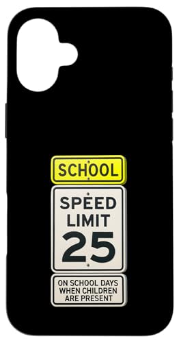道路標識 学校 制限速度 交通標識 ハロウィン スマホケース iPhone 16 Plus 用