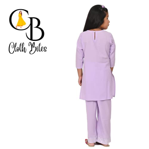Image of Rayon Kurta Pant Set for Girl Child, Gota Work Kurti with 3 /4 Selvess, Round Neck Traditonal Dress,Ethnic Wear Kurti for Kids